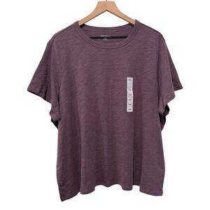Old Navy Womens EveryWear Crew Neck Cotton T-Shirt Size 2X Purple Short Sleeve